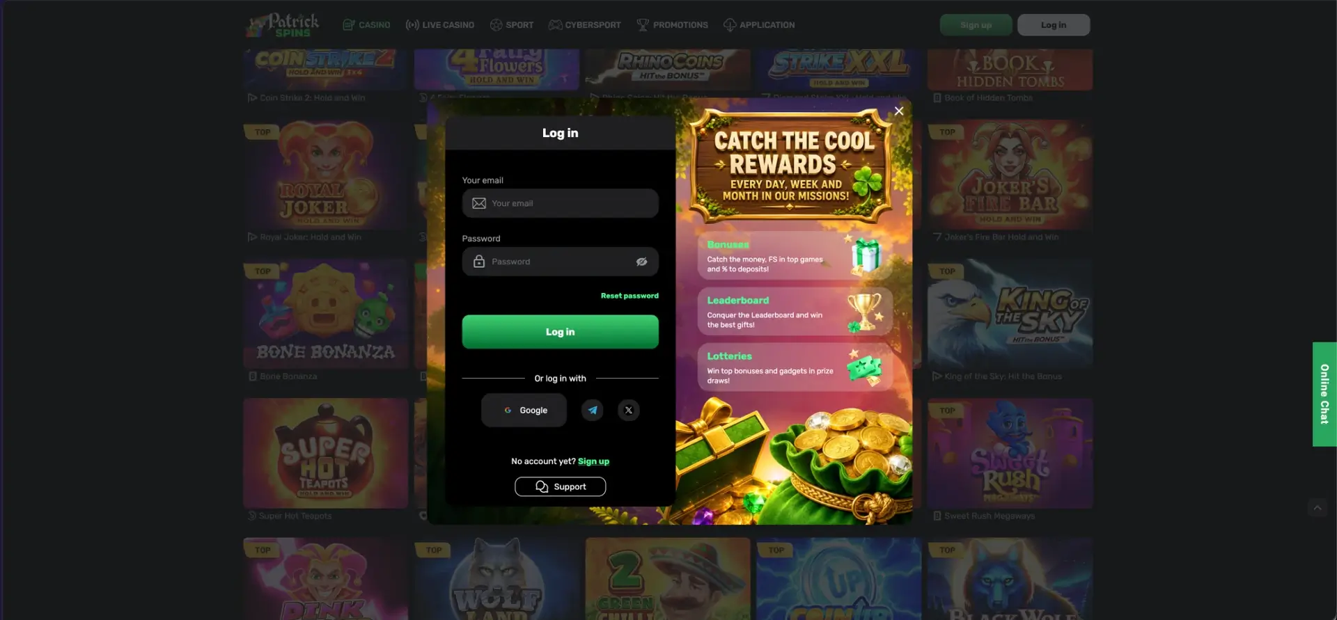 Patrick Spins Login guide for UK visitors